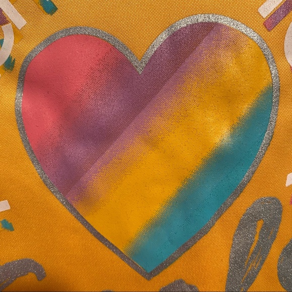 NWT - Girls RBX Sweatshirt & Leggings - Yellow Matching Outfit w/ Rainbow Heart - Picture 3 of 16